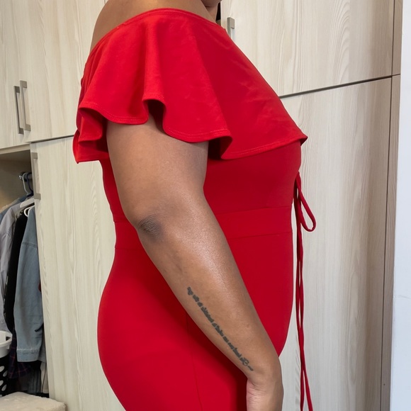 Red Ruffle Romper - Picture 3 of 5